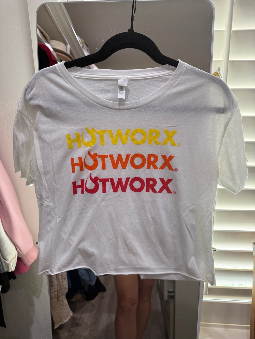 HOTWORX Women's White Short Sleeve Logo Tee - Gradient Logo